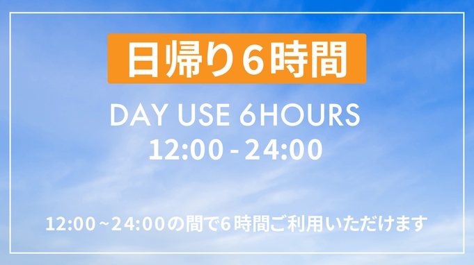 【最大6時間滞在可能】【VOD付き】デイユース&コワーキング プラン(12:00~24:00)